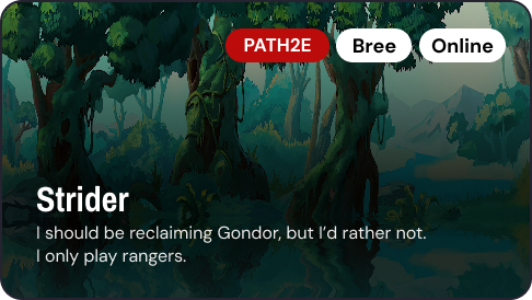 Näidisprofiil: Strider mängib Pathfinder 2E-d veebis ja Brees