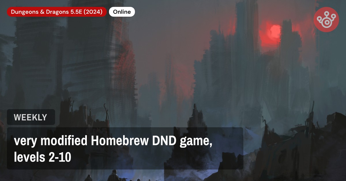 very modified Homebrew DND game, levels 2-10