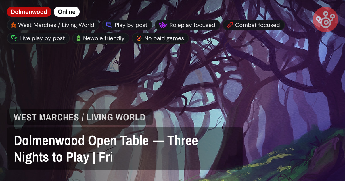 Dolmenwood Open Table — Three Nights to Play | Fri